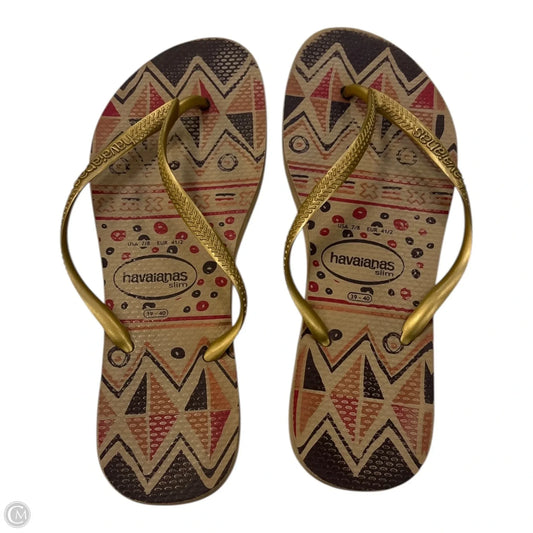 Sandals Flip Flops By Havaianas In Tan, Size: 8.5