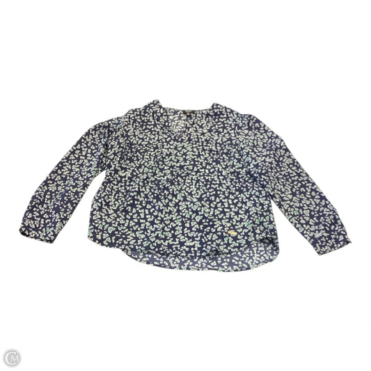 Top Long Sleeve By Jones New York In Green Denim, Size: L