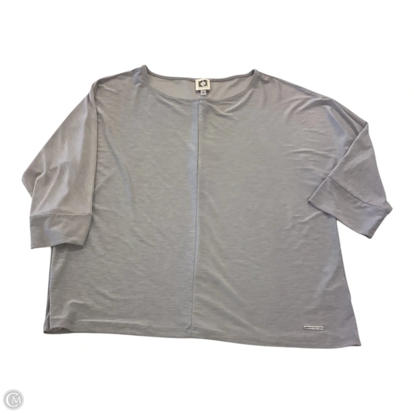 Top 3/4 Sleeve By Anne Klein In Grey, Size: M