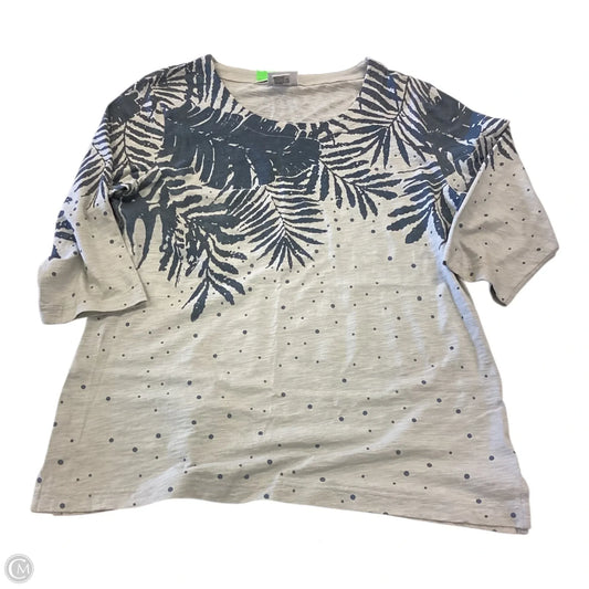 Top Short Sleeve Basic By Clothes Mentor In Tropical Print, Size: L