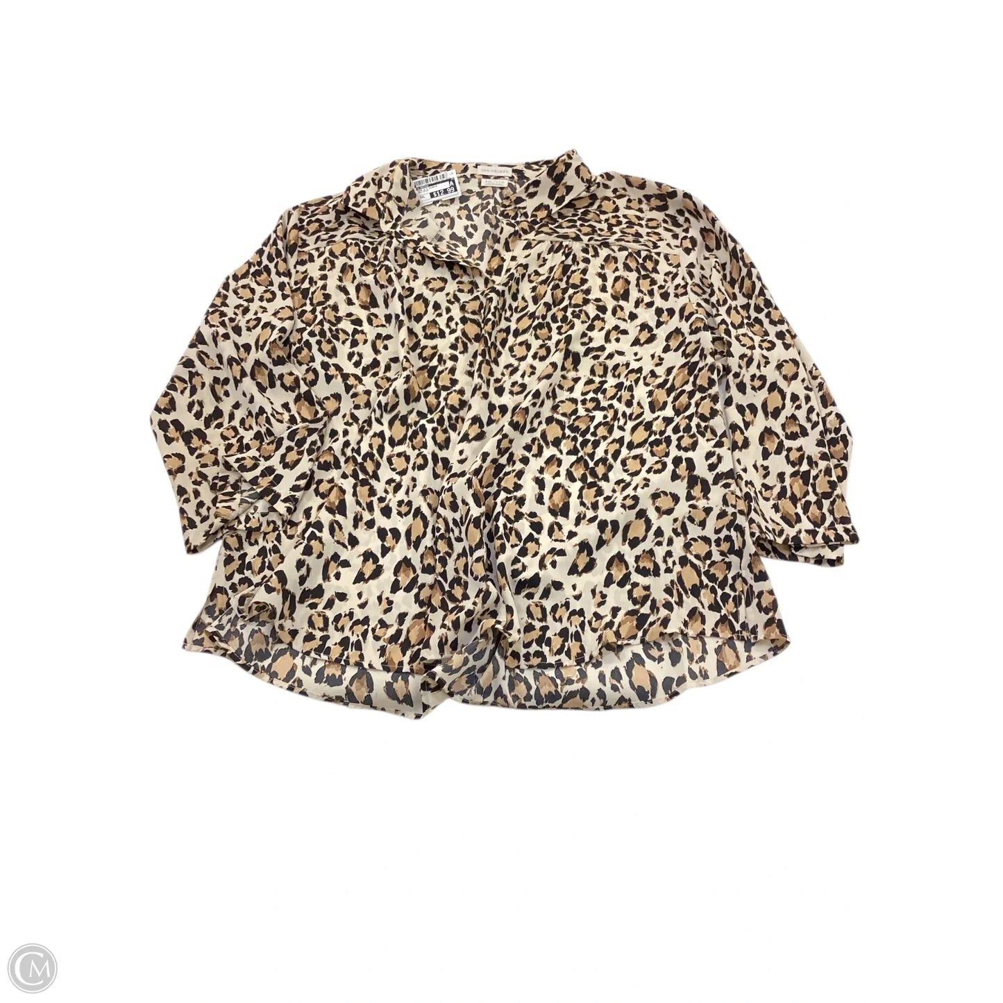 Blouse 3/4 Sleeve By Van Heusen In Animal Print, Size: Xxl