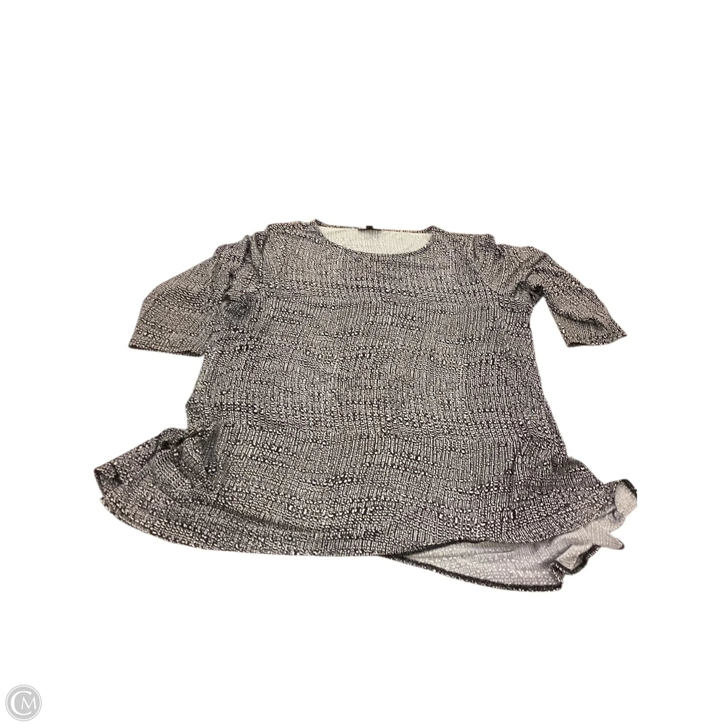 Top 3/4 Sleeve By Alfani In Black & White, Size: 2x