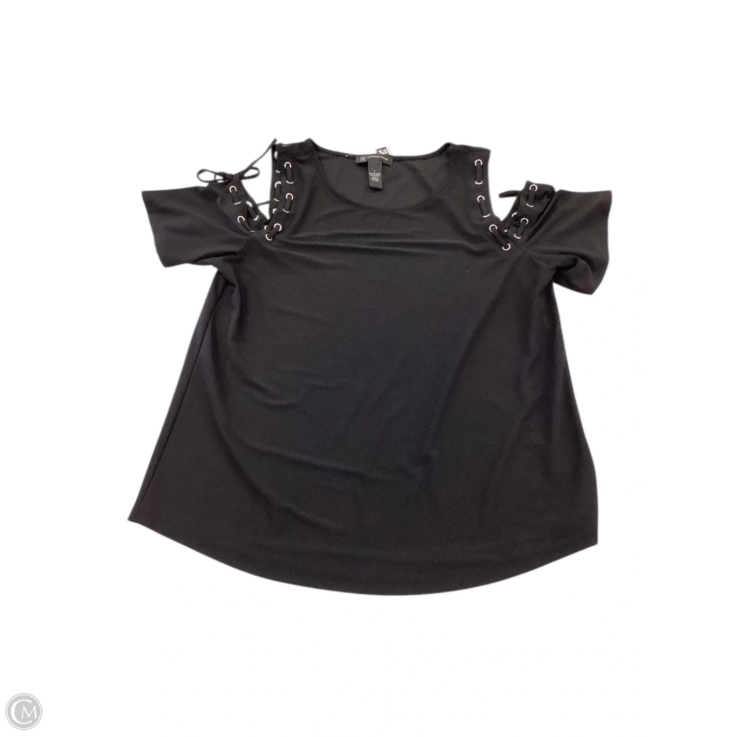 Top Short Sleeve By Inc In Black, Size: L