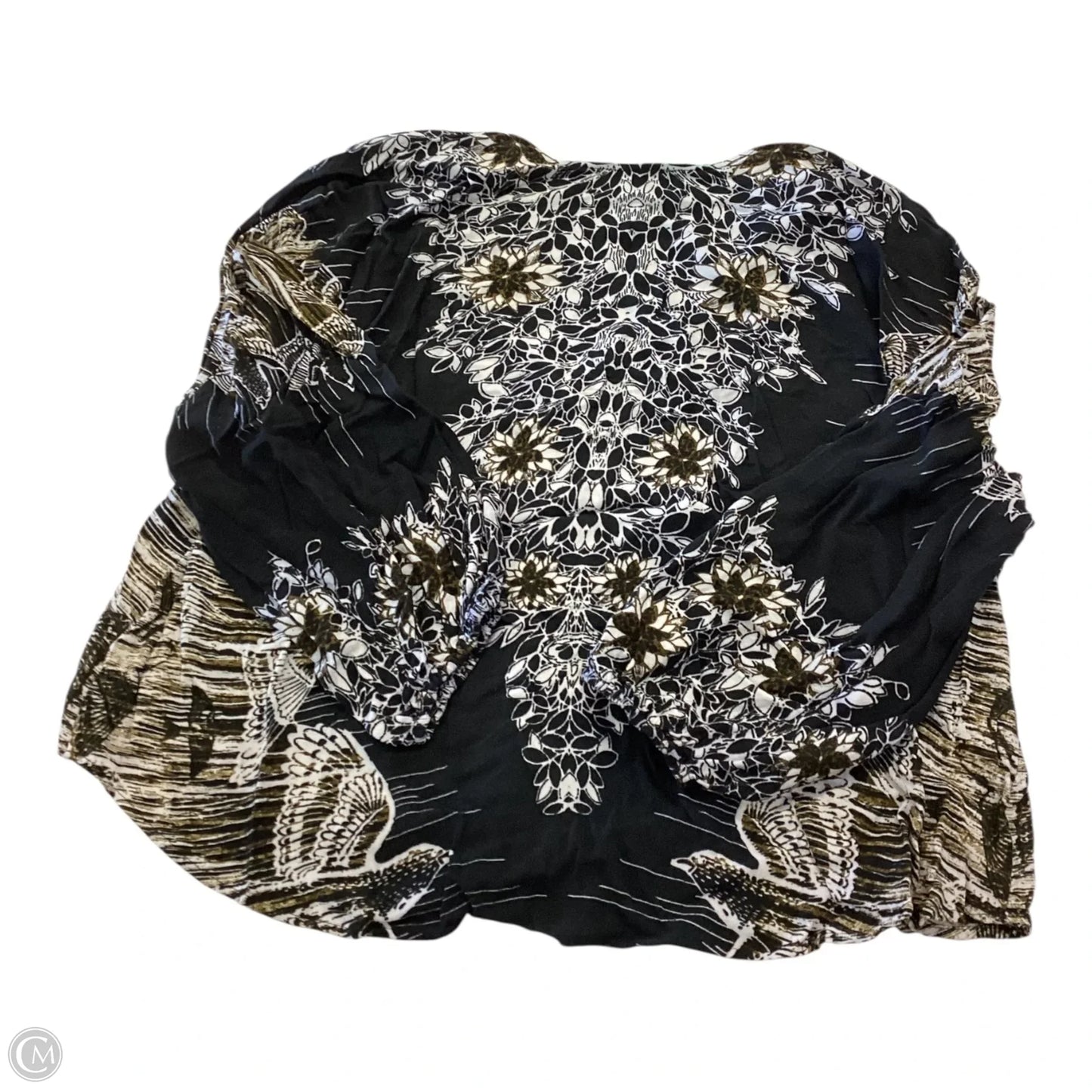 Blouse 3/4 Sleeve By Free People In Black, Size: Xs