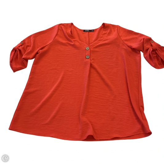 Blouse Short Sleeve By Cure In Red, Size: 2x