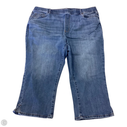 Capris By Croft And Barrow In Blue, Size: Xxl