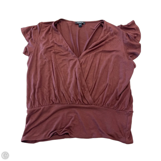 Top Short Sleeve By Express In Purple, Size: L