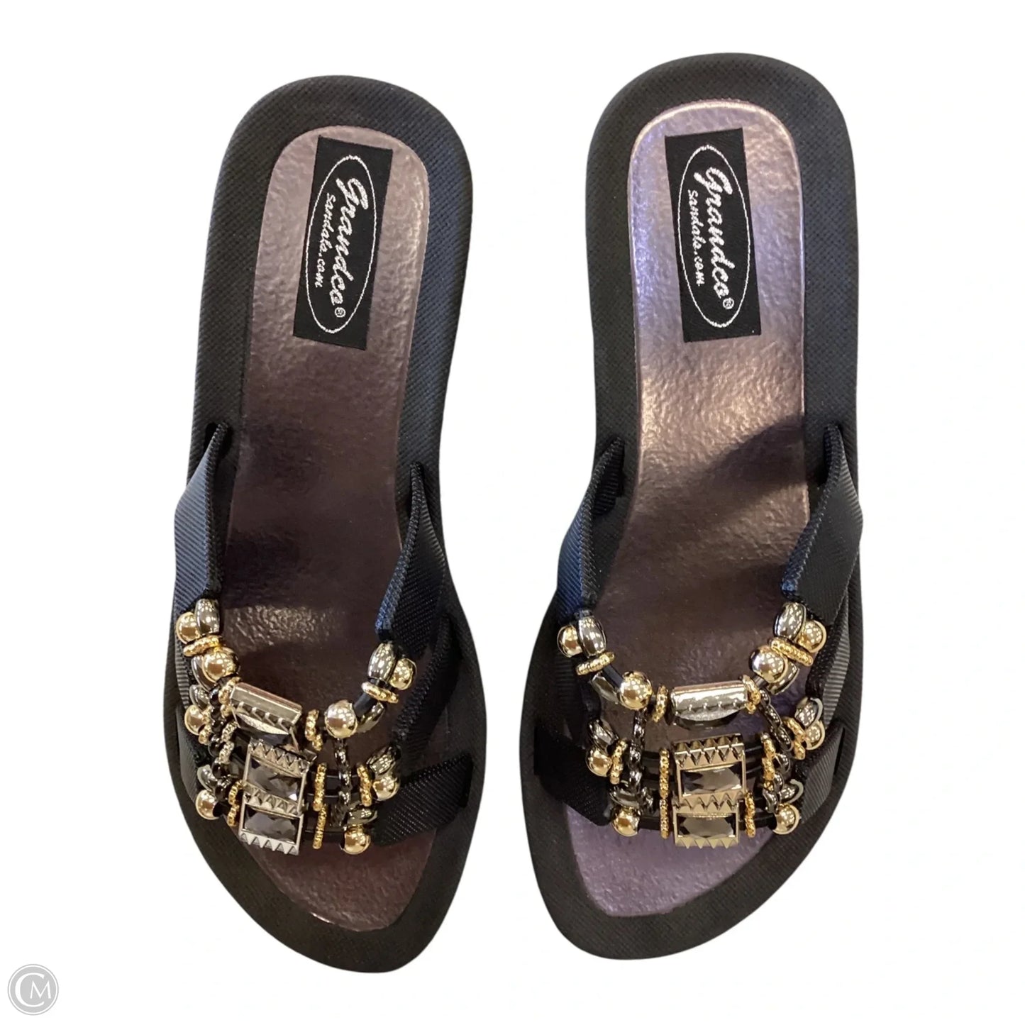 Sandals Flats By Clothes Mentor In Black, Size: 8