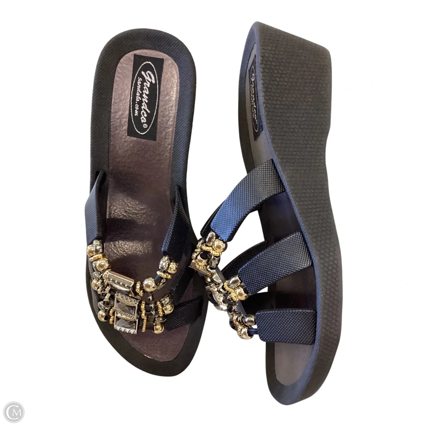 Sandals Flats By Clothes Mentor In Black, Size: 8