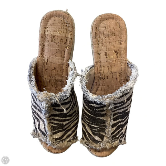 Sandals Heels Block By Sugar In Animal Print, Size: 7