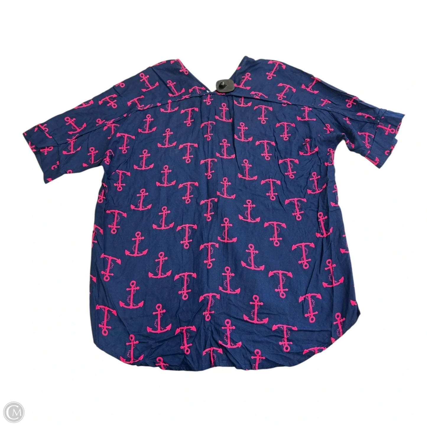 Top Short Sleeve By Escapada Living In Nautical Print, Size: S