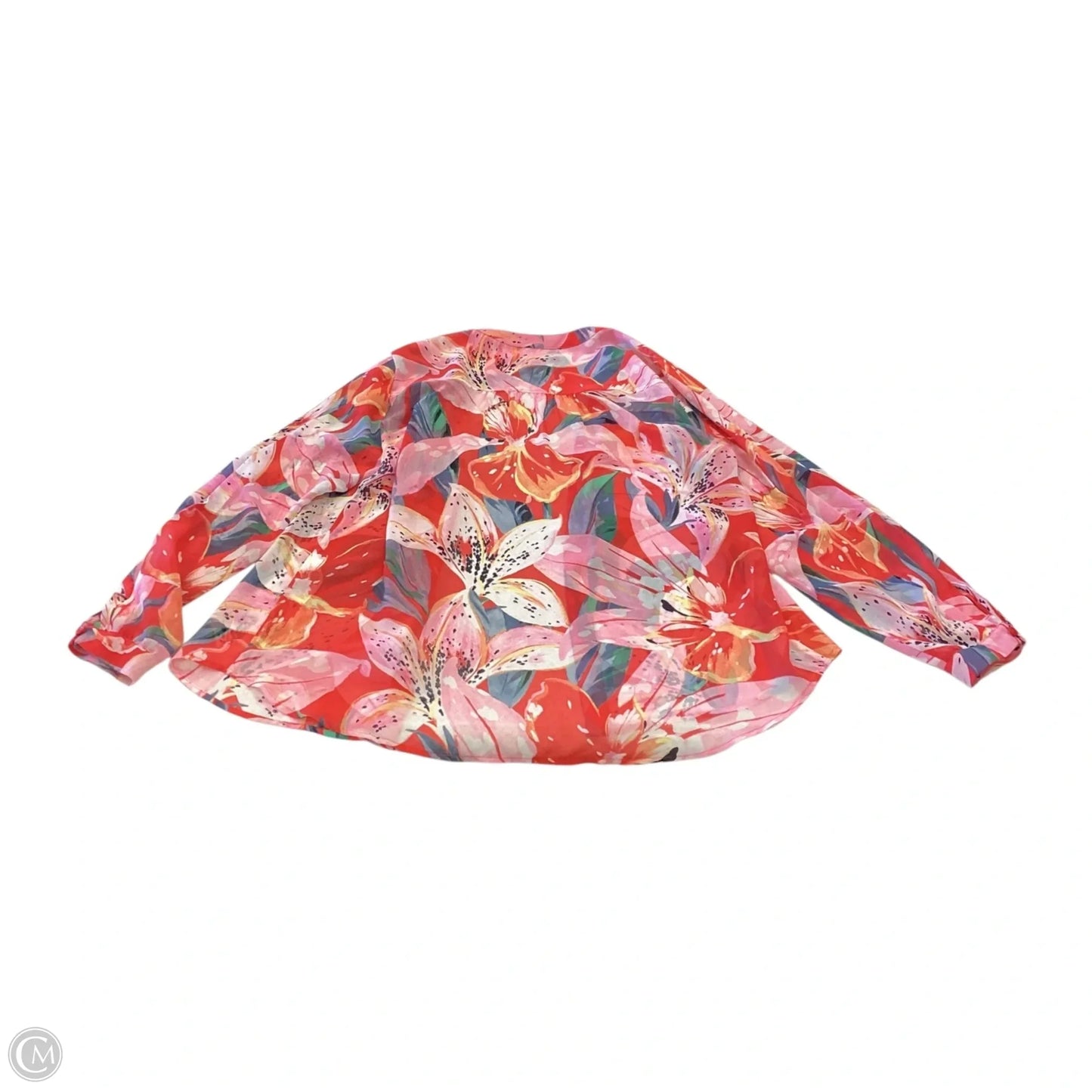 Blouse Long Sleeve By Chicos In Floral Print, Size: L