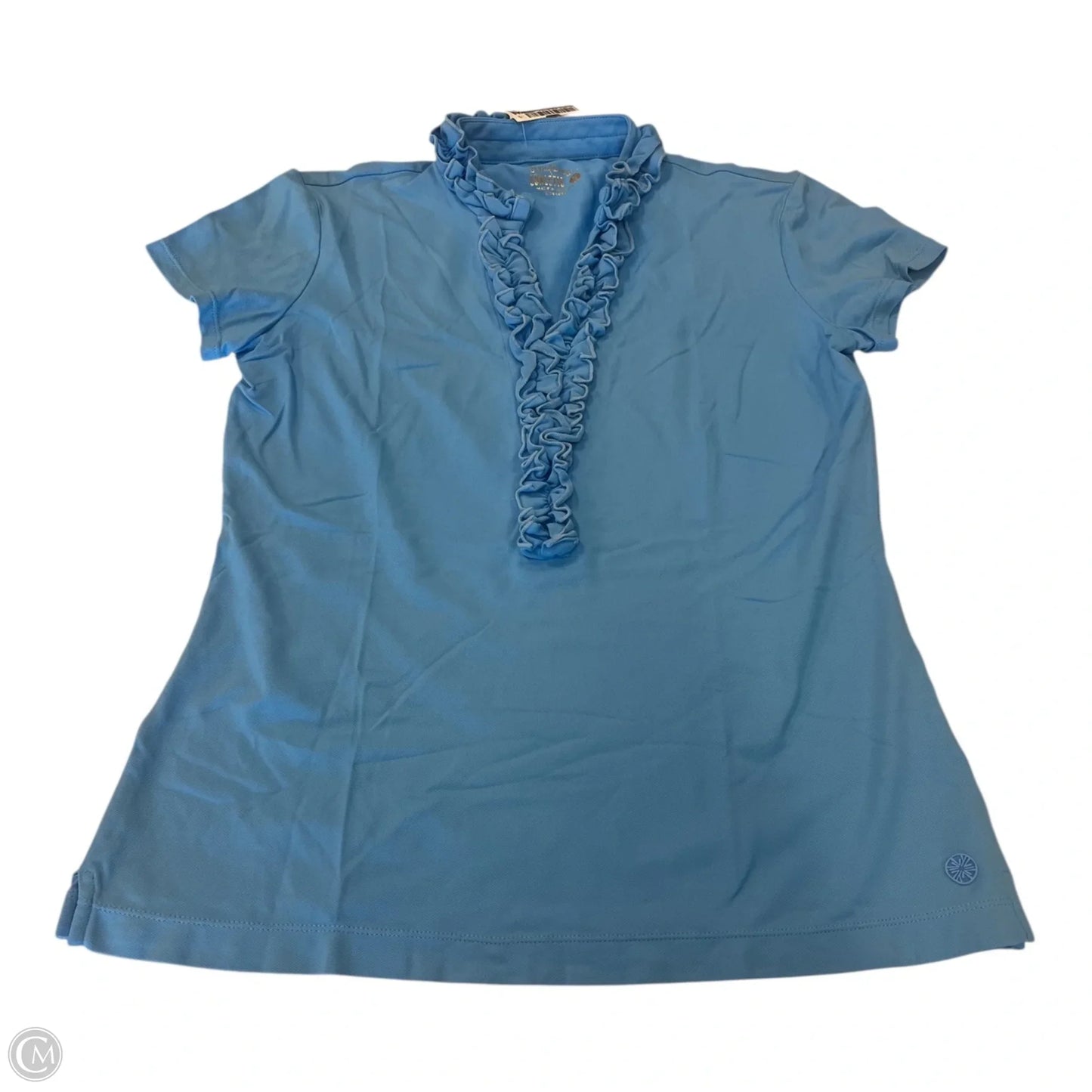 Top Short Sleeve Designer By Lilly Pulitzer In Blue, Size: S