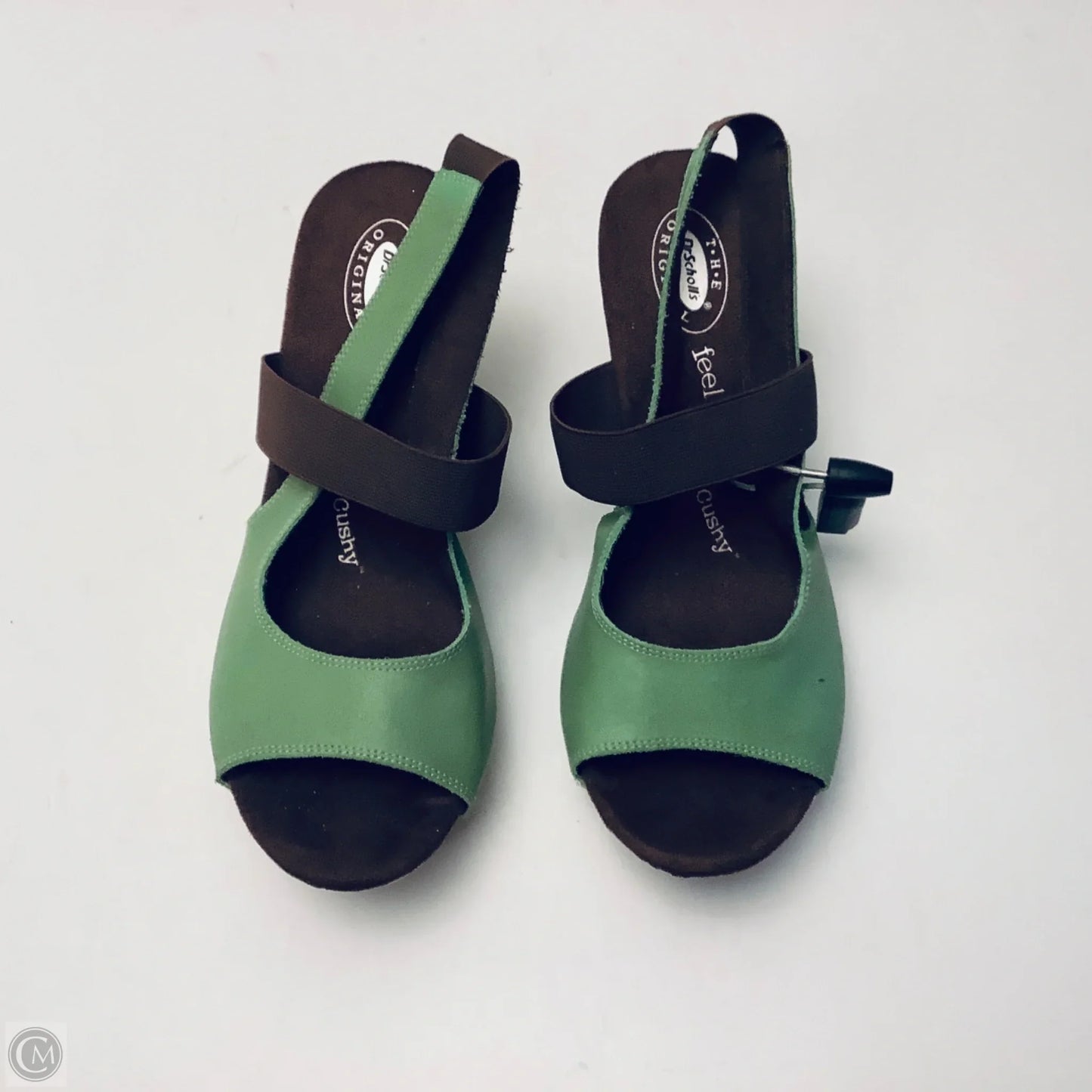 Sandals Heels Wedge By Dr Scholls In Brown & Green, Size: 7