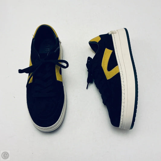 Shoes Sneakers By Steve Madden In Black & Yellow, Size: 9.5