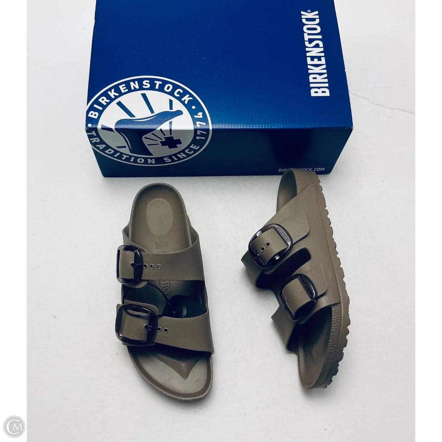 Sandals Flats By Birkenstock In Taupe, Size: 9