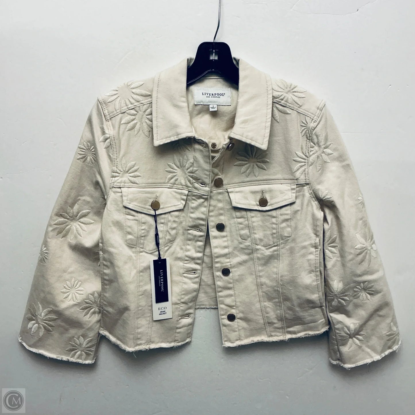 Jacket Denim By Liverpool In Tan Denim, Size: S