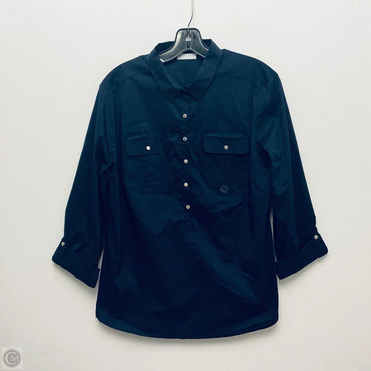 Top Long Sleeve By New York And Co In Navy, Size: L