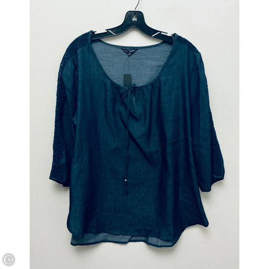 Top Long Sleeve By Unique Spectrum In Blue Denim, Size: Xl