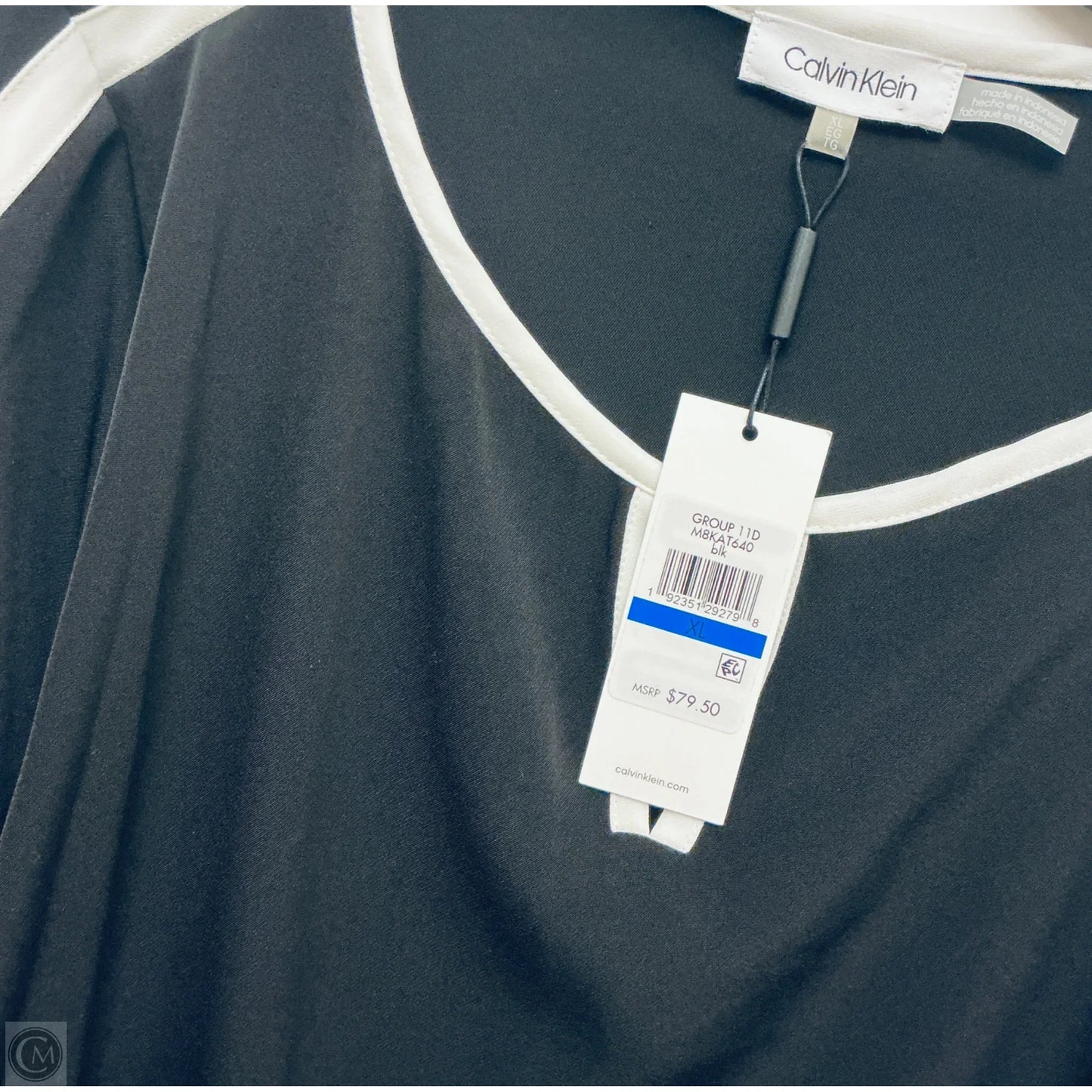 Top Long Sleeve By Calvin Klein In Black, Size: Xl