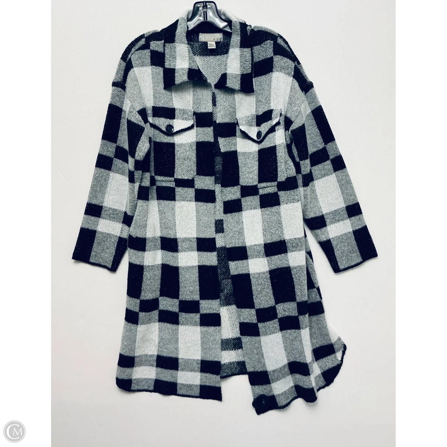 Sweater Cardigan By By Design In Black & White, Size: L