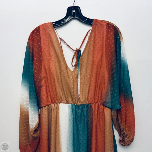 Dress Casual Short By Peach Love Cream California In Brown, Size: L