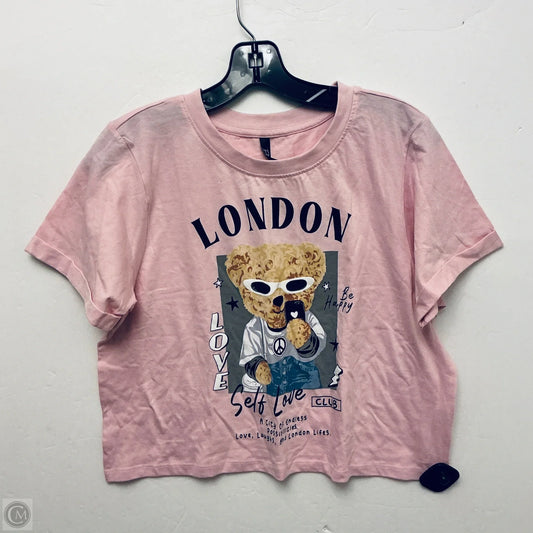Top Short Sleeve By Cme In Pink, Size: S