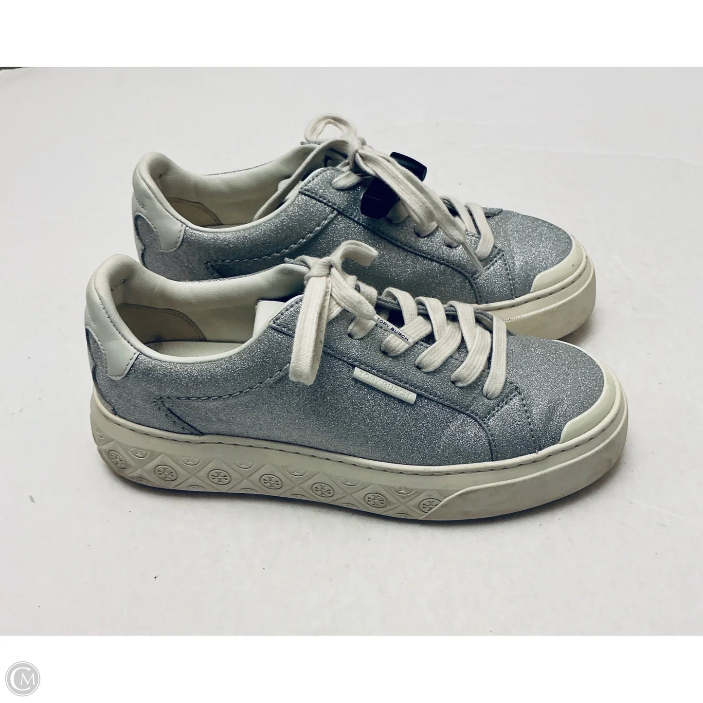 Shoes Designer By Tory Burch In Silver, Size: 7