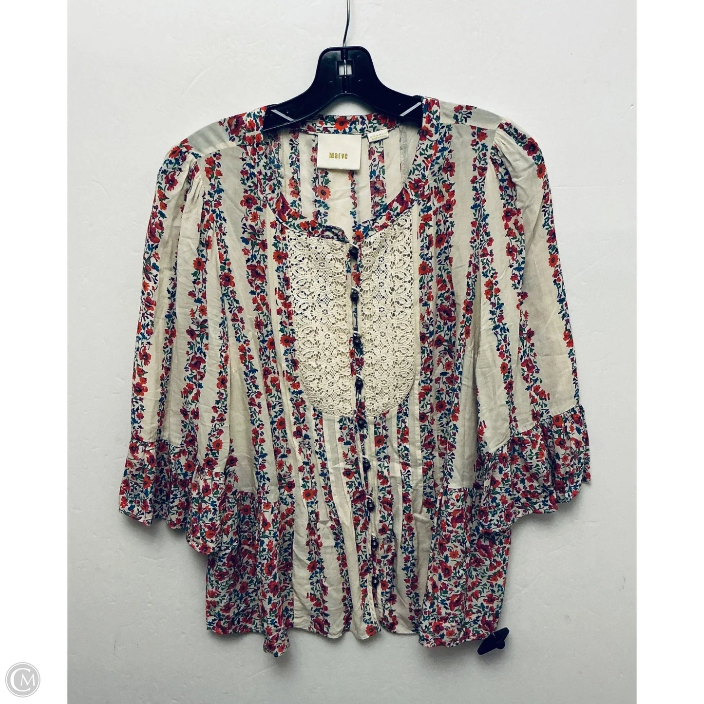 Top Long Sleeve Basic By Maeve In Cream, Size: M
