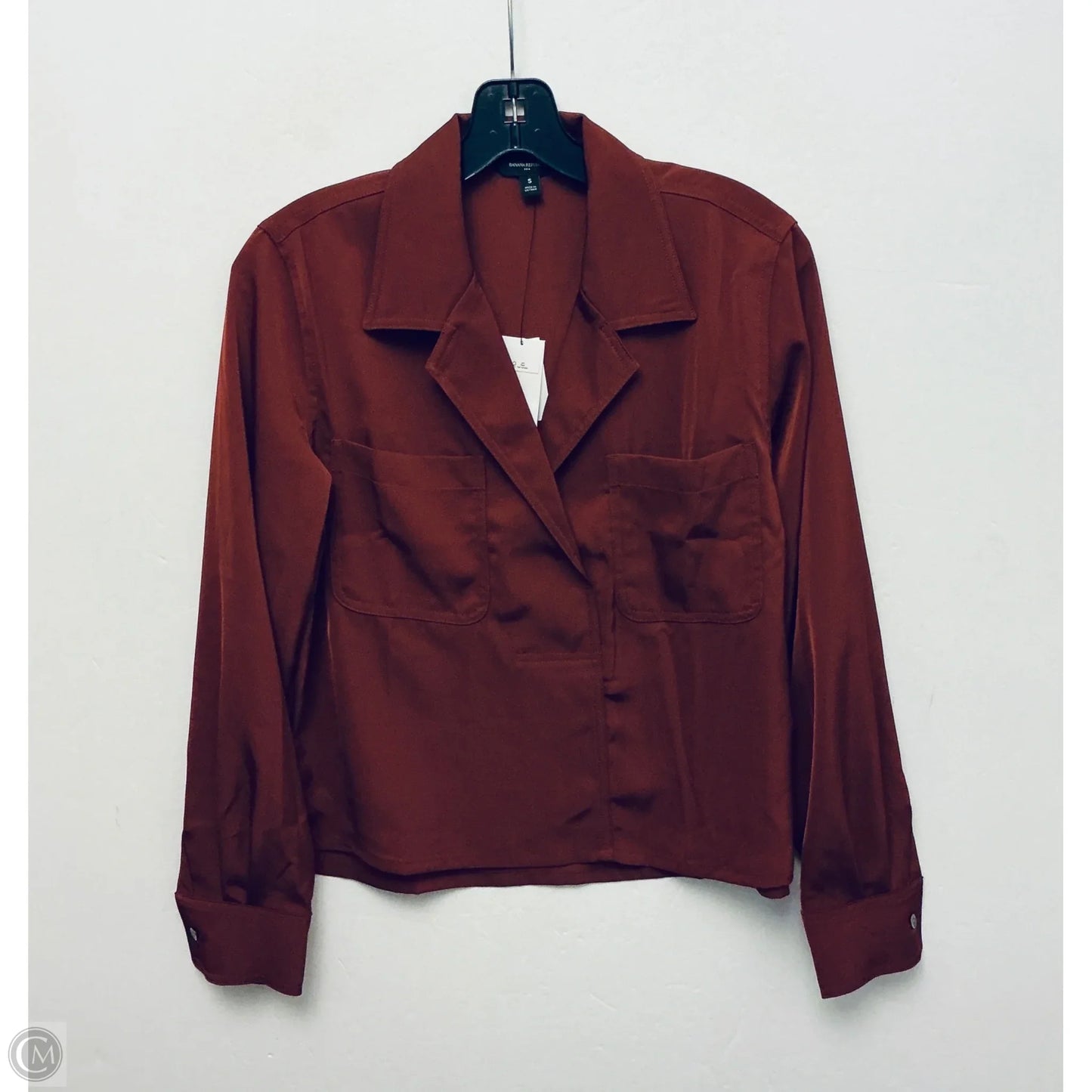 Top Long Sleeve By Banana Republic In Orange, Size: S