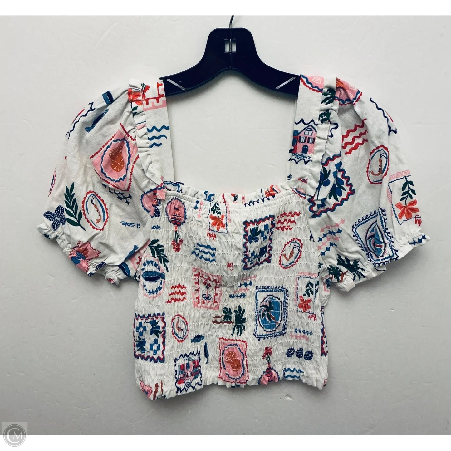 Top Short Sleeve Basic By Monteau In White, Size: L