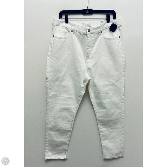 Jeans Straight By Loft In White Denim, Size: 14