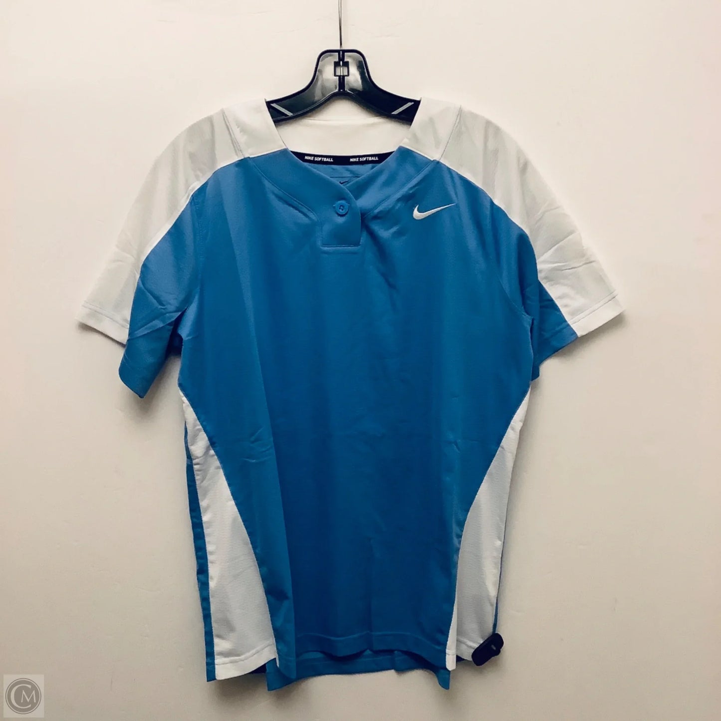 Athletic Top Short Sleeve By Nike Apparel In Blue, Size: L