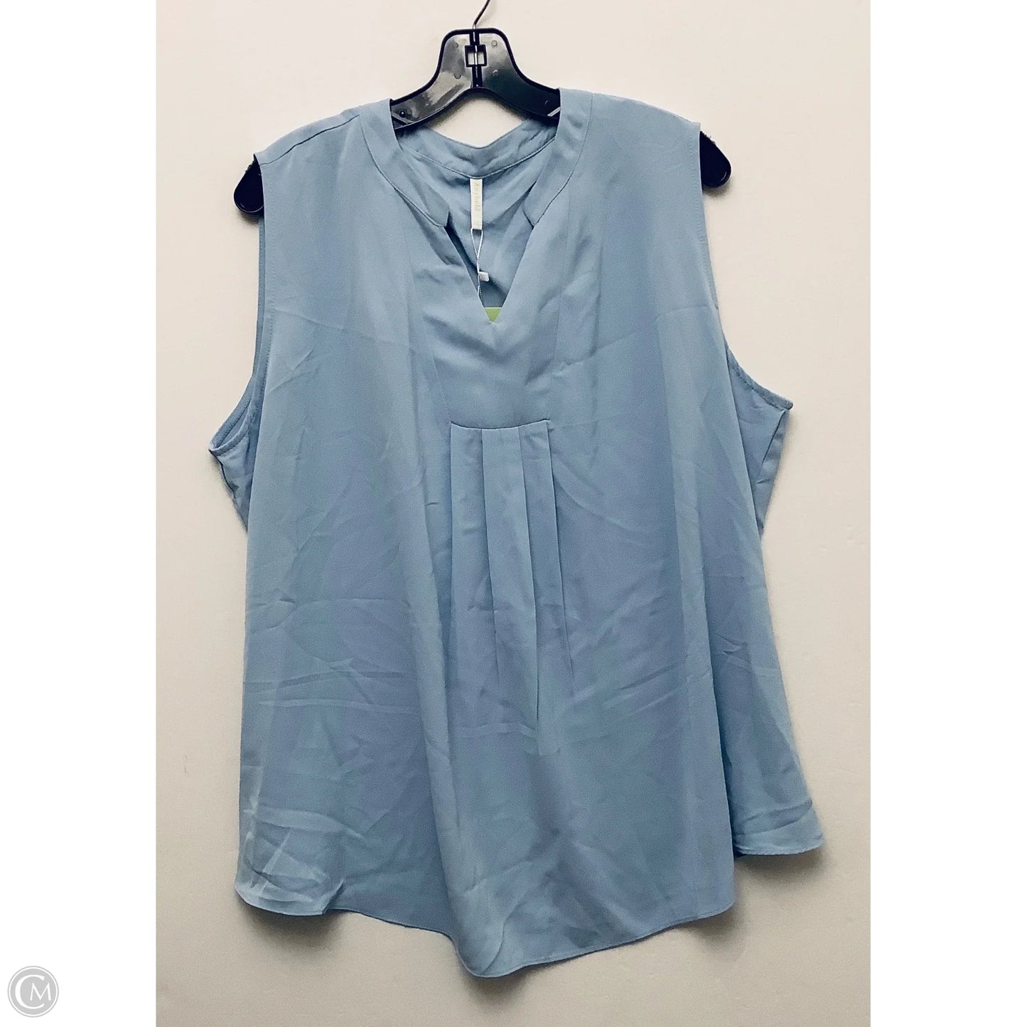 Top Sleeveless By Cmb In Blue, Size: 3x