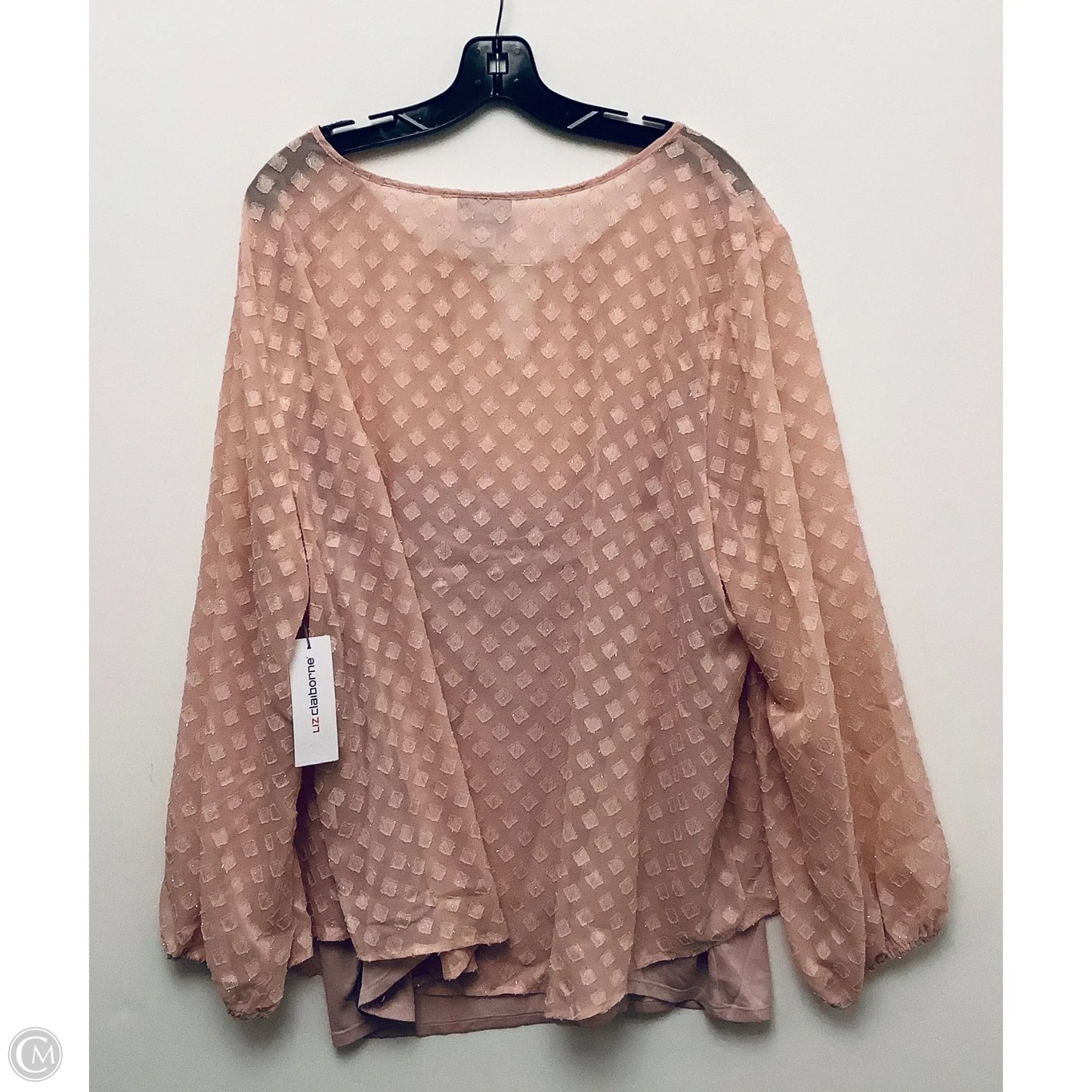 Top Long Sleeve By Liz Claiborne In Pink, Size: 3x