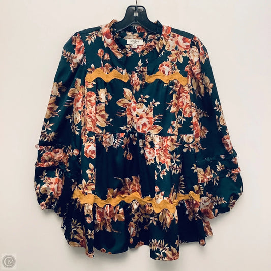 Top Long Sleeve Basic By Umgee In Green, Size: S