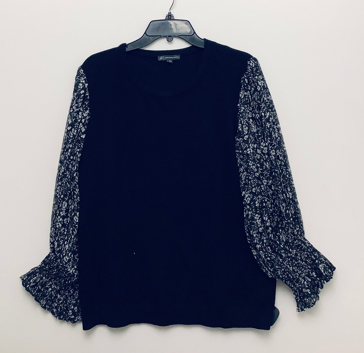 Top Long Sleeve By Adrianna Papell In Black, Size: Xl