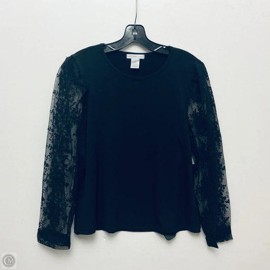 Top Long Sleeve Basic By Design History In Black, Size: L