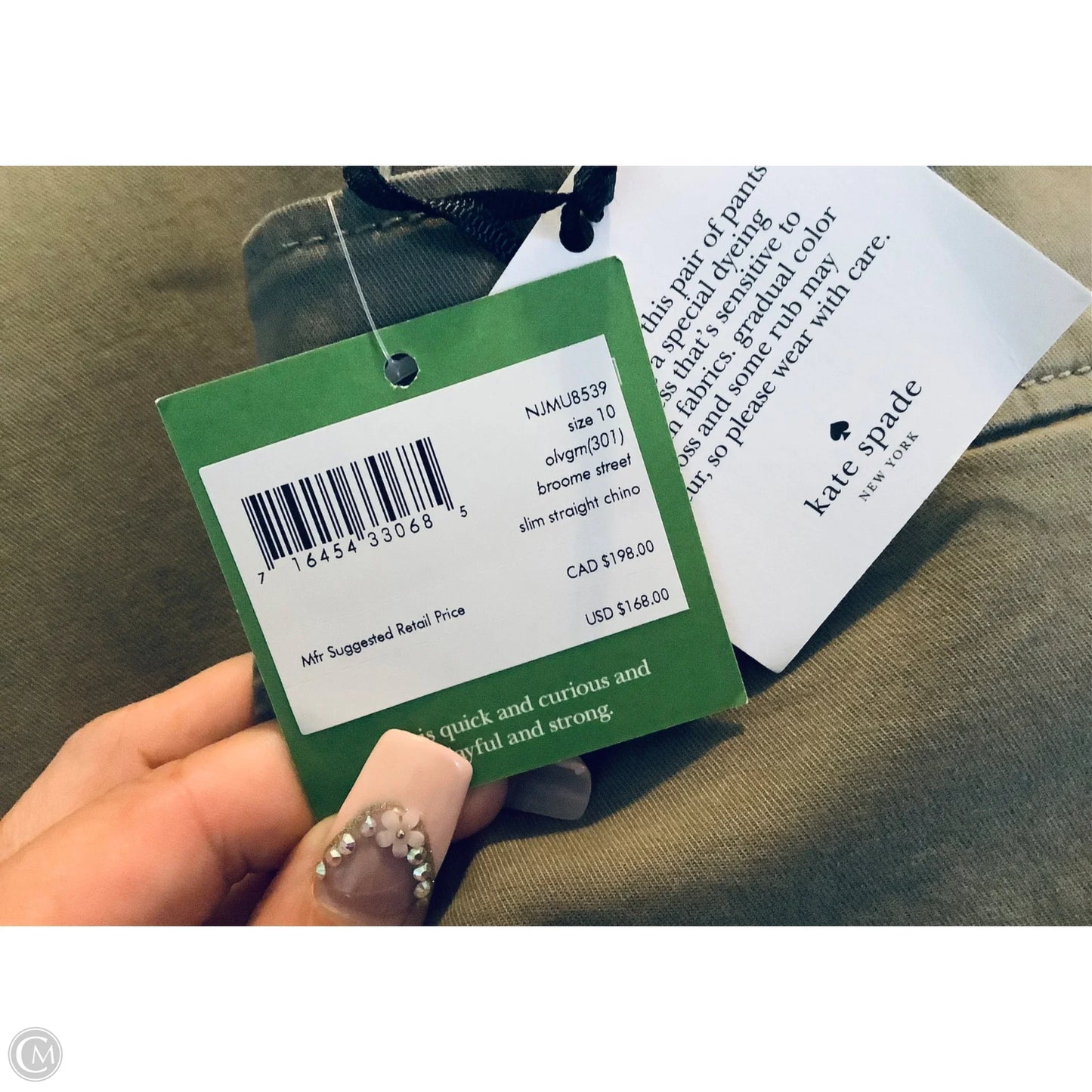 Pants Designer By Kate Spade In Green, Size: 10