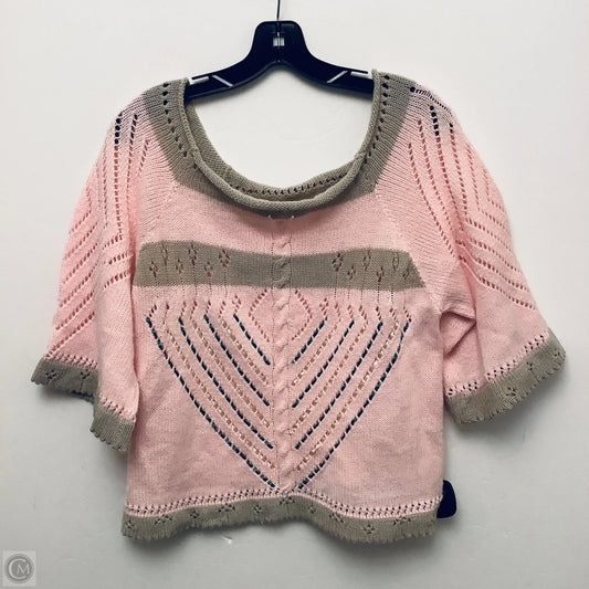 Sweater Short Sleeve By Clothes Mentor In Pink, Size: L