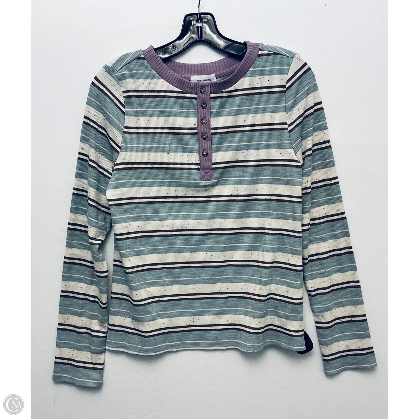 Top Long Sleeve Basic By Anniewear In Striped Pattern, Size: S