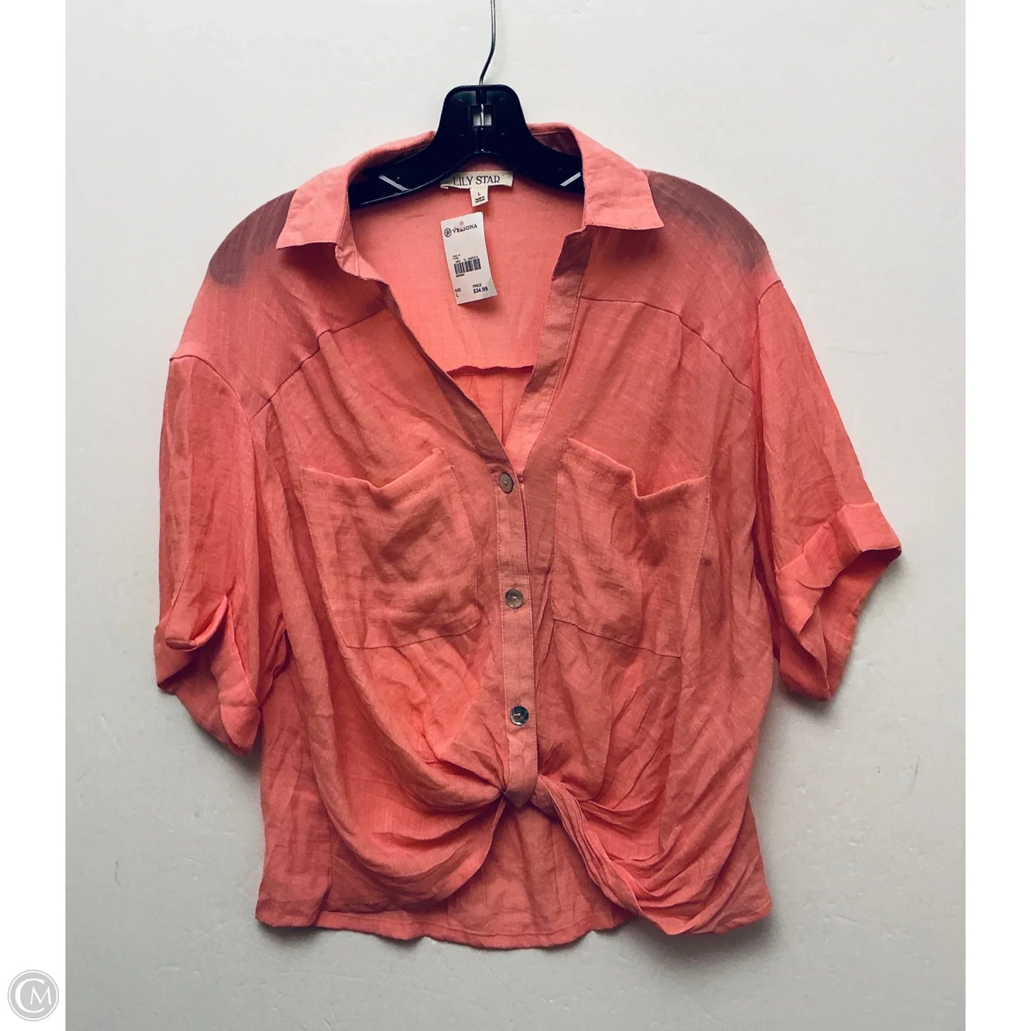 Top Short Sleeve By Clothes Mentor In Pink, Size: L