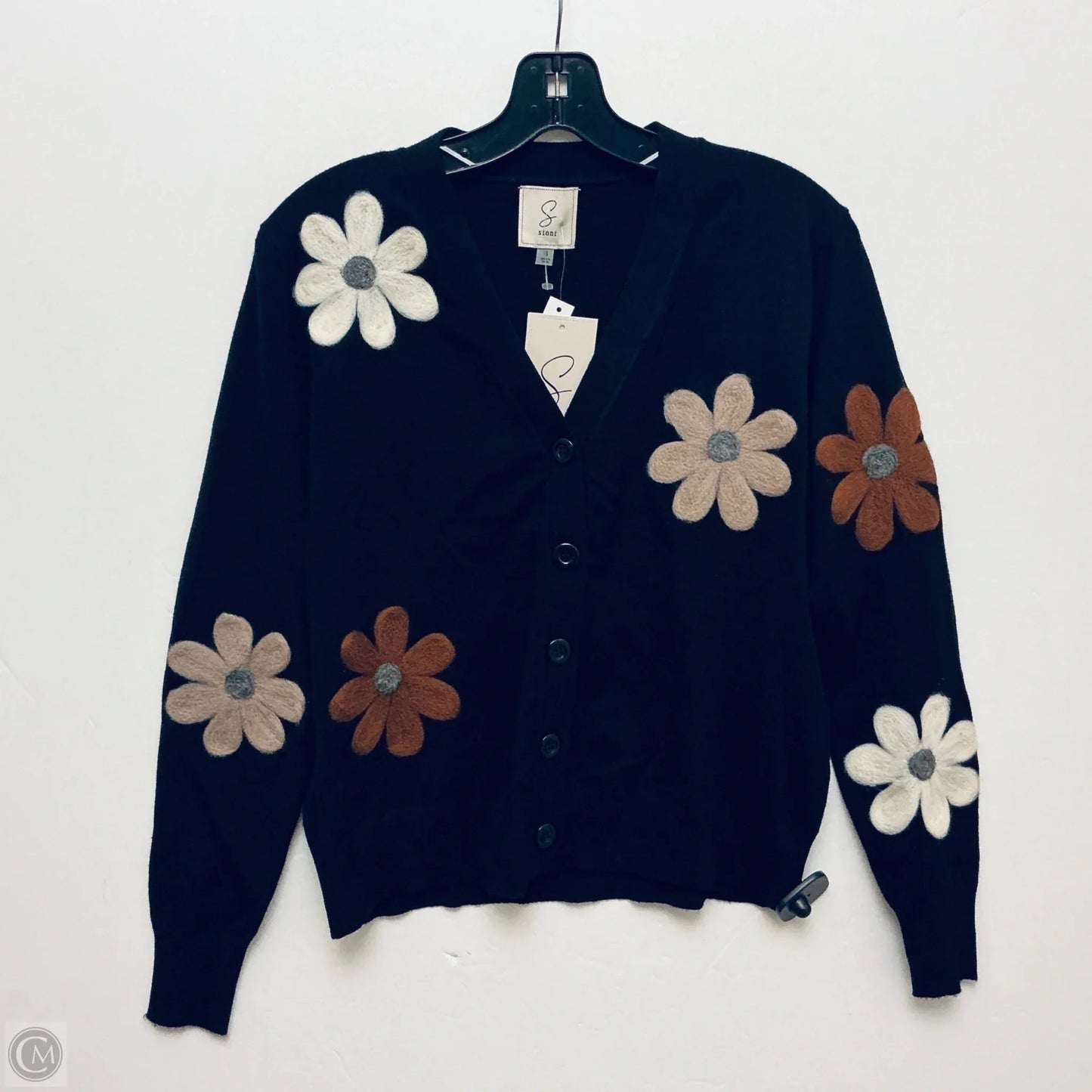 Sweater Cardigan By Sioni In Black, Size: S