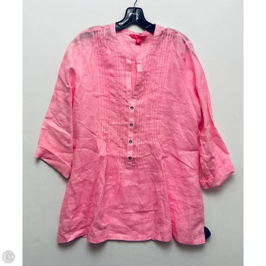 Top Long Sleeve Designer By Lilly Pulitzer In Pink, Size: Xl