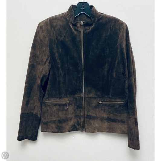 Jacket Leather By Alfani In Brown, Size: M