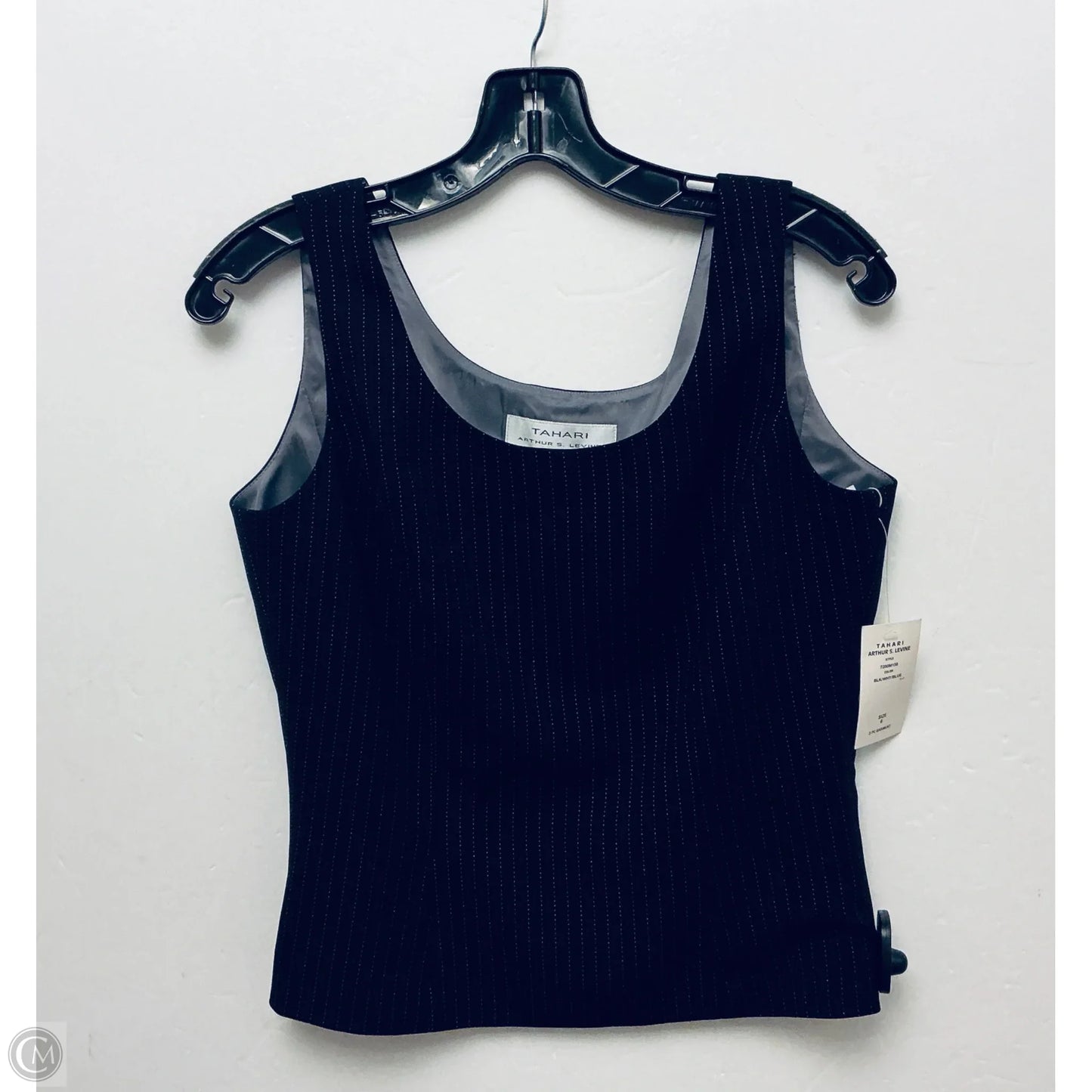Top Sleeveless By Tahari In Black, Size: M