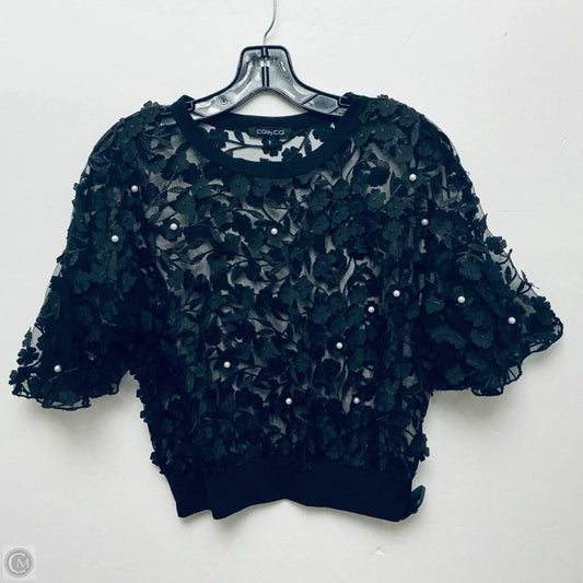 Top Short Sleeve By Clothes Mentor In Black, Size: S