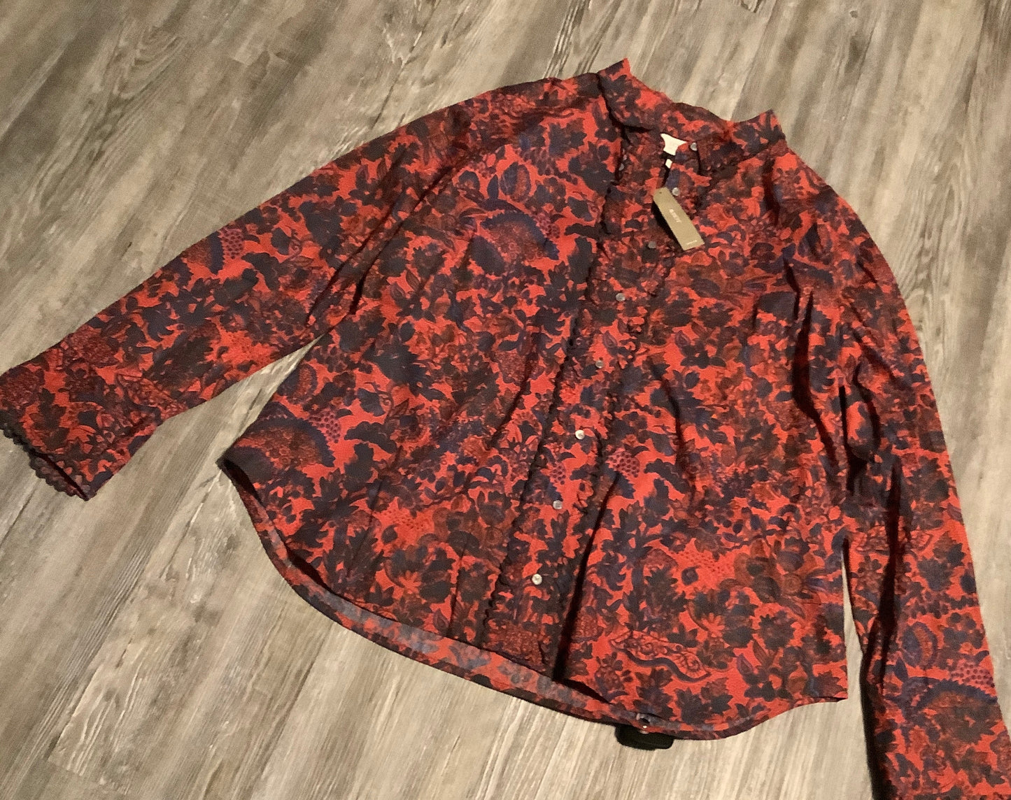 Top Long Sleeve By J. Crew In Paisley Print, Size: 1x