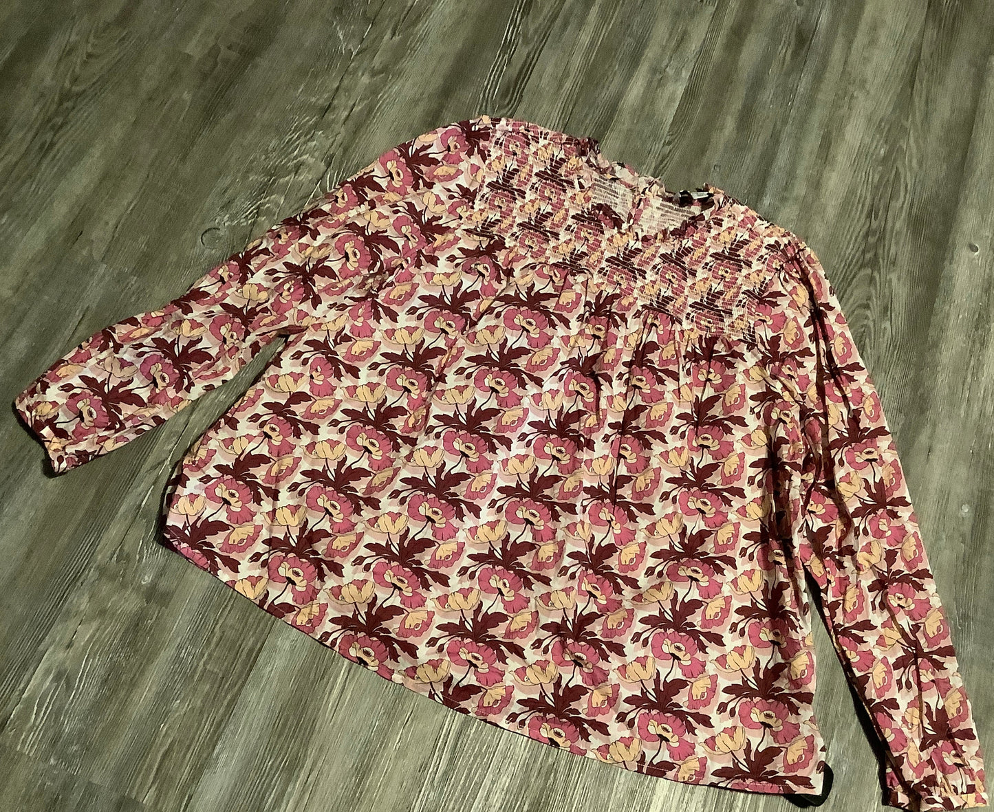 Top Long Sleeve By J. Crew In Floral Print, Size: 2x