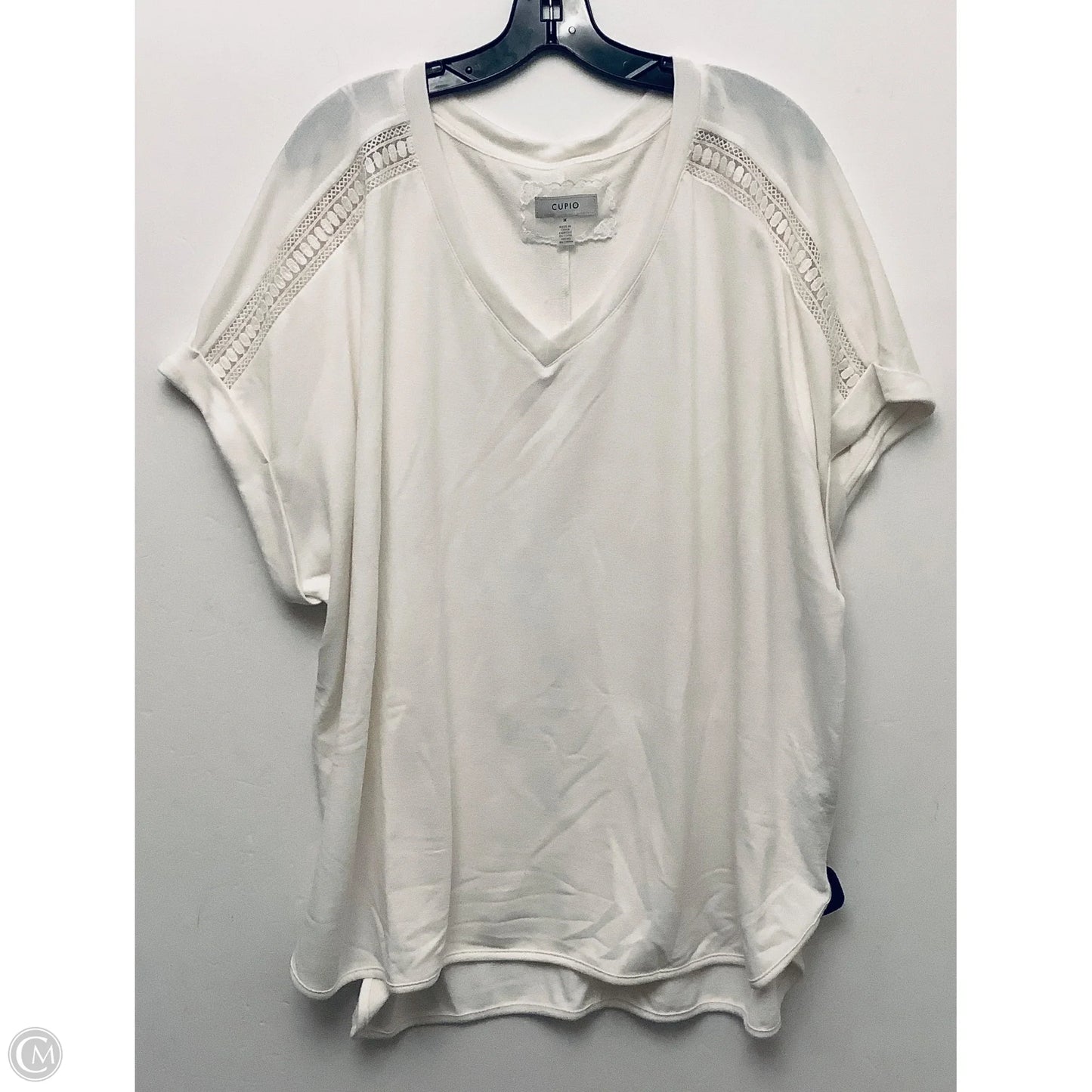 Top Short Sleeve By Cupio In White, Size: 3x
